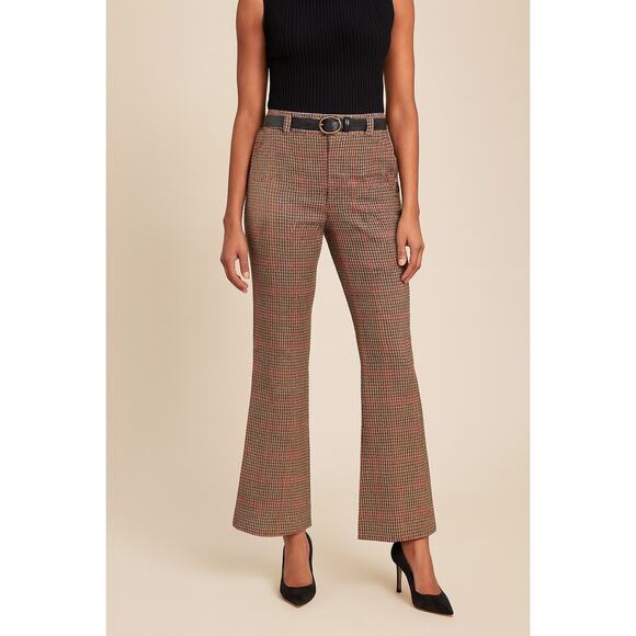 Banana Republic High-Rise Flare Plaid Pant - Picture 1 of 8